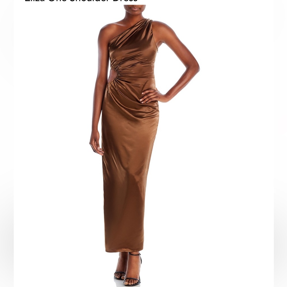 NWT- Line and Dot Satin Cut out Dress (size XS)